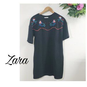 Last chance! Closet Closing! Zara vintage style black dress embroidered small